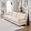 Canapé d'angle modulaire infonuagique, moderne et profond, pour le salon ; flanelle confortable et de première qualité pour la chambre ; dimensions généreuses (123 x 35 x 35 pouces) ; 5 coussins décoratifs inclus ; ensemble de 3 pièces en bois massif beige en forme de L ; modulable.-1859575587-1859575584
