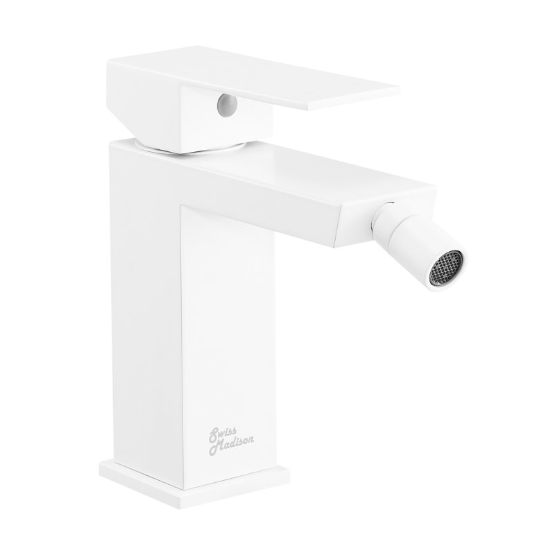 Matte White Brass Modern Bidet Faucet with Zinc Handle