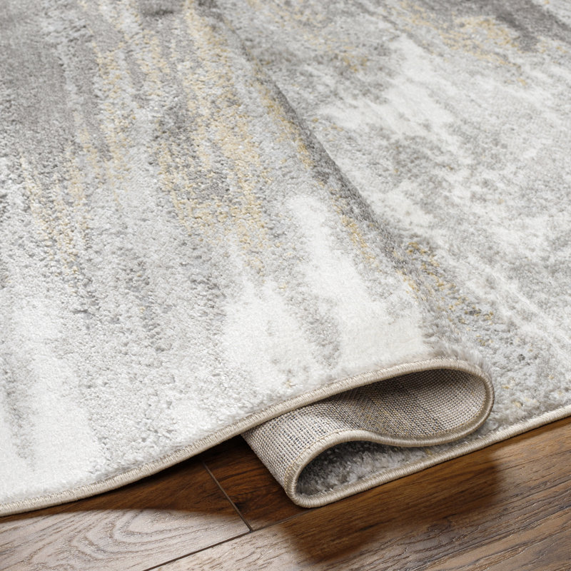 Davide Abstract Dark Gray Area Rug, Rectangle 9'2" x 12'