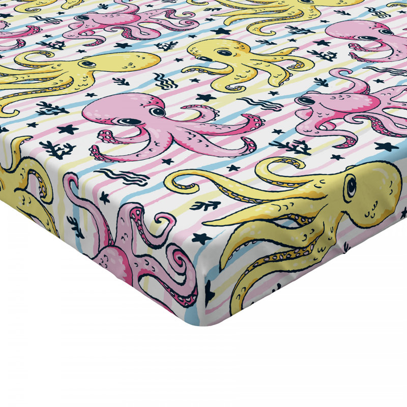 Octopus Microfiber Fitted Sheet, Full/Double Fitted Sheet