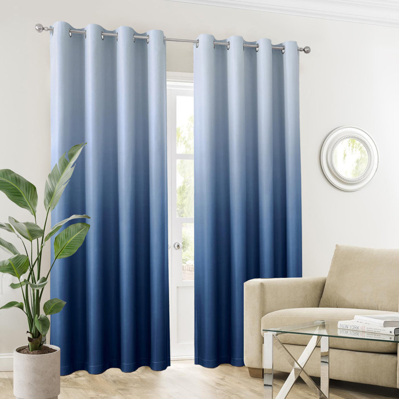 Ombre Room Darkening Curtains, 2 Panels Set, 52" W x 96" L