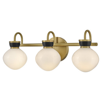 Luminaire pour salle de bain à 3 lumières avec verre opale Lucy