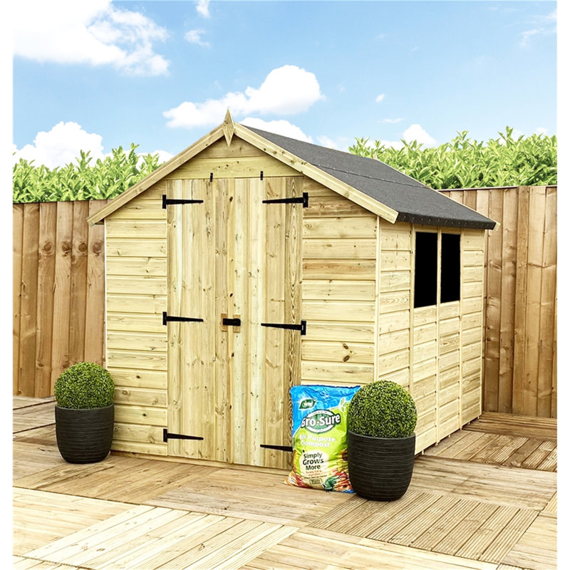 Kash 6 ft. W x 8 ft. D Solid Wood Garden Shed