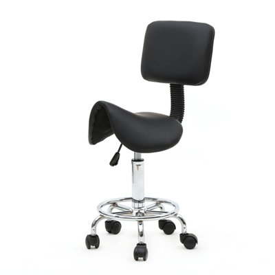 Backed Adjustable Height Ergonomic Lab Stool