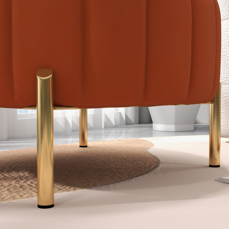 Tabouret de pieds 29 po, Velours orange