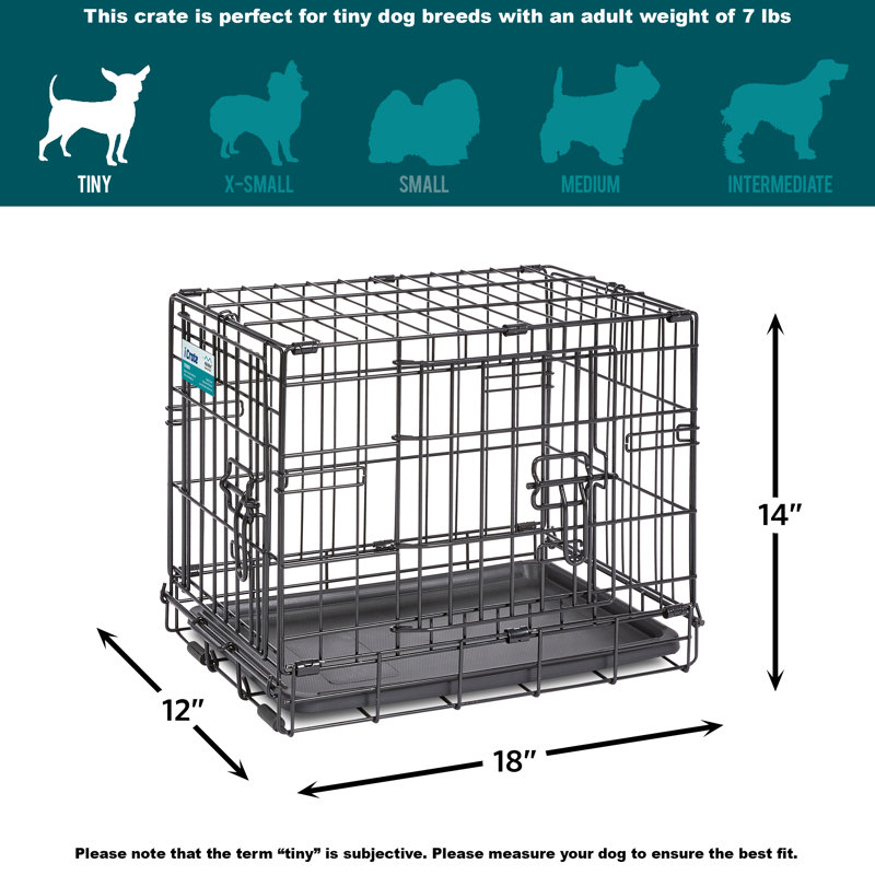 Cage pour animaux de compagnie à double porte MidWest Homes for Pets, Très très petit (H 15 po x l 13 po x P 19 po)