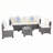 All-Weather 7-Piece Grey PE Wicker Patio Conversation Set with Beige Cushions and coffee table