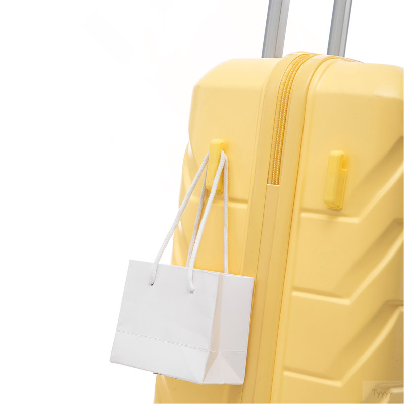 20 "/ 24" / 28 "3 pièces / ensemble en valise à roulettes en ABS, couleur assortie, avec serrure à combinaison (jaune)