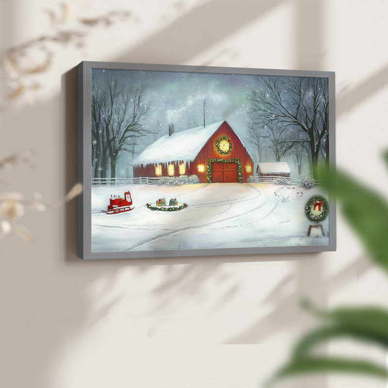 Art de Noël - XXV III - Reproduction encadrée - Restickable, H 8 po x l 10 po, Gris