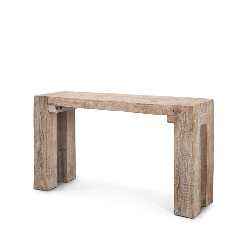 The Mcarthur Console Table Is Constructed From Reclaimed Wood With Subtle Blush Undertones And A Whitewash Finish.
