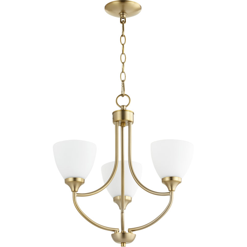 Lustre empire à 3 lumières Cariah, Laiton vieilli