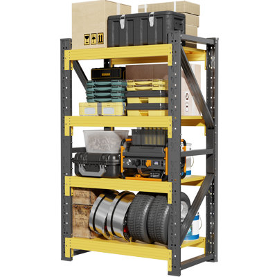 Garage Shelving,4-Tier Heavy Duty Storage Shelves Unit with Adjustable Metal Shelf for Warehouse,Basement,Workshop,3200LBS