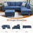 3-Piece Linen Sectional Sofa-617024145-617024238