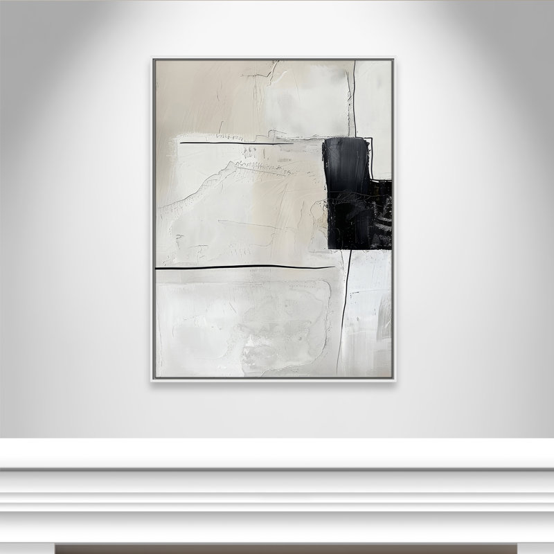 «Neutral Balance I Print» par Lazar Studio, L 31,5 po x H 41,5 po, Toile avec cadre, Flotteur blanc