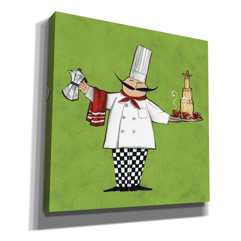 «Cafe Chef in Color» par Anne Tavoletti, reproduction d'art sur toile tendue, H 18 po x l 18 po x P 0,54 po