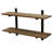 Rundell 36" Wide Rustic Industrial Solid Wood and Metal Frame Wall Mounted Tiered Shelf With Storage