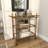 Metal Rolling 3 Mirrored Shelves Bar Cart with Handles