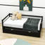 Lit de jour simple en bois avec lit gigogne simple-581140797