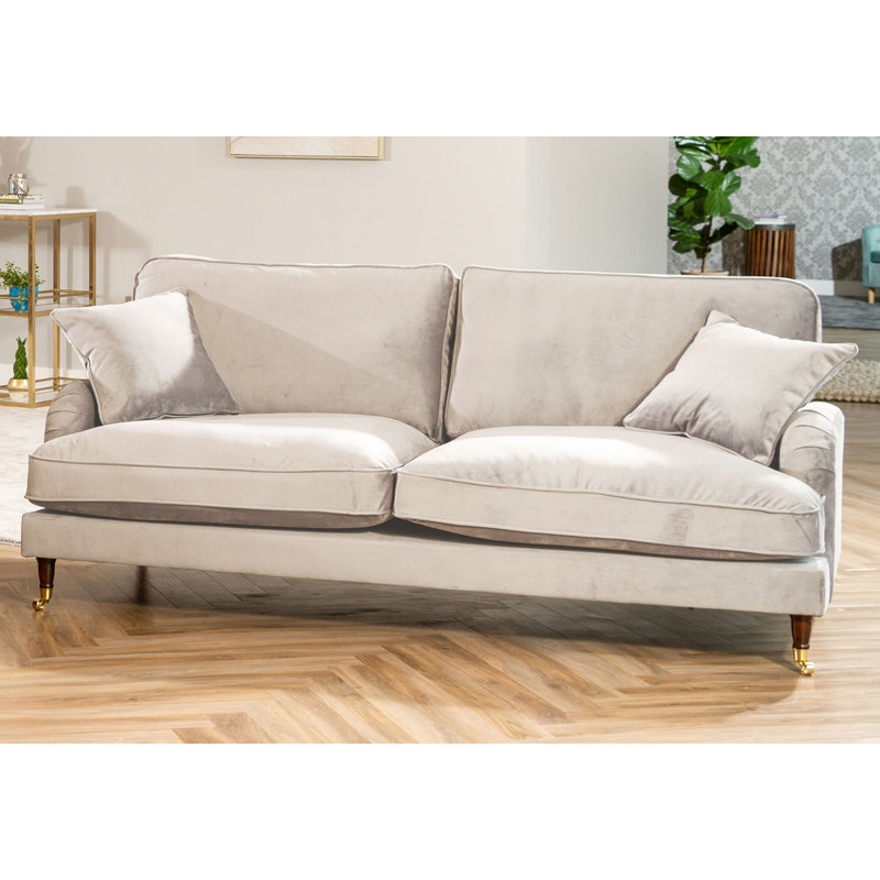 Fabiola Velvet Sofa, Silver, 4