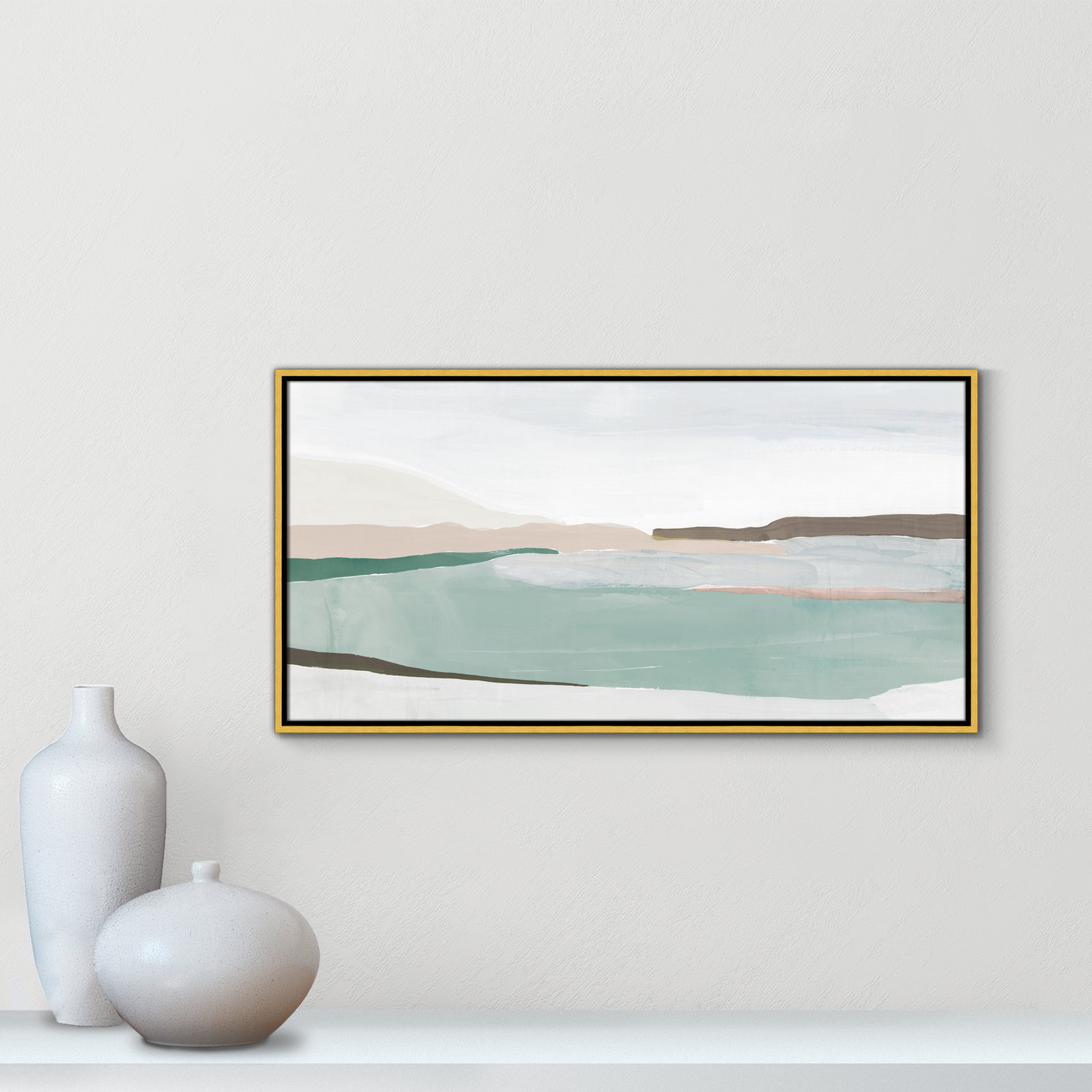 Kerala "Sole of the Land II" Print, 19.5" H x 37.5" W x 2" D, Gold