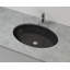 Lavabo de salle de bain ovale encastrable en résine 23,6 po x 16,4 po Badeloft UB-02-MBLK-71991835