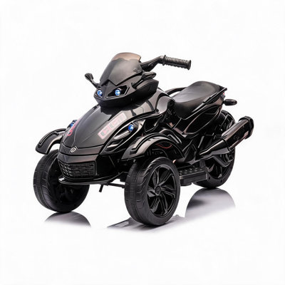 12V Kids Ride on ATV, 3 Wheeler Electric Motorcycle with LED Lights & Music, Battery Powered Toddler Vehicle with Treaded Tires for Boys and Girls Ages 3-8