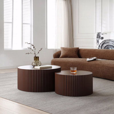 Ensemble de 2 tables gigognes en panneau de fibres à densité moyenne