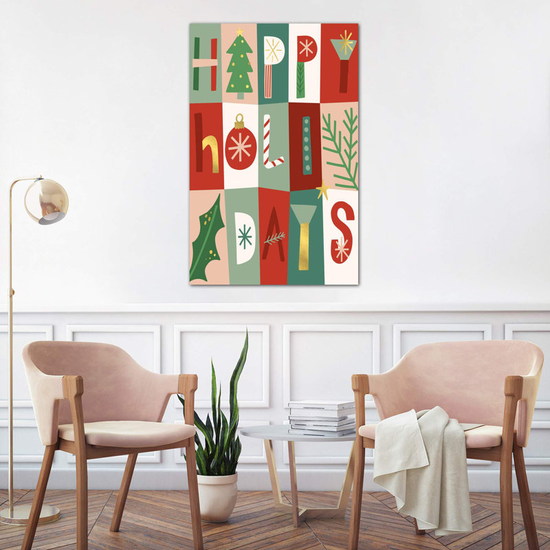 Happy Holidays I by Caroline Alfreds - Print on Canvas, 101.6 cm H x 66.04 cm W x 1.91 cm D, No Frame