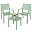 Ensemble bistro 3 pièces en métal avec chaises empilables et table d'appoint carrée