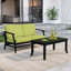 Ensemble de patio extérieur en teck pour deux personnes avec coussins et table d'appoint Polett-1778441823-1789999640-1789999646