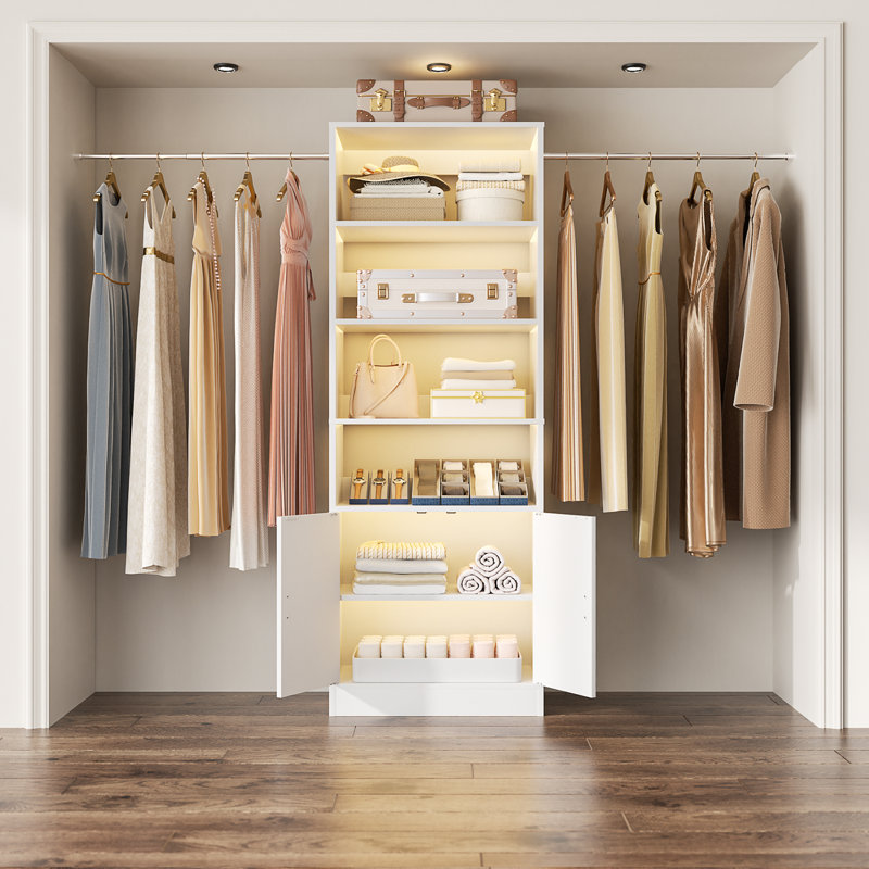 Ensemble de démarrage de 25 po à 103 po avec armoires en bois, Blanc