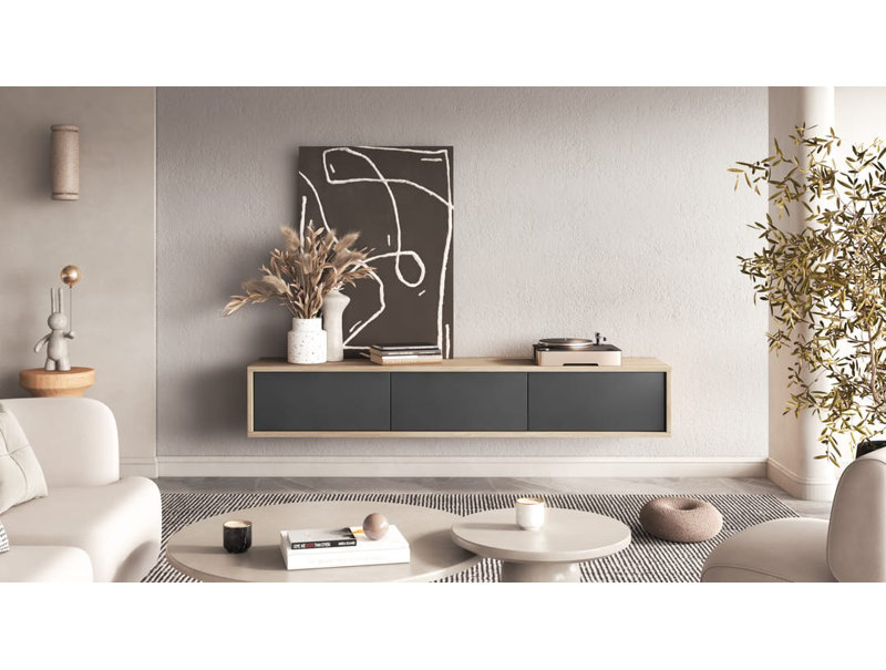 Bellantoni Unfinished TV Stand for TVs up to 70", Anthracite