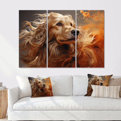 Chien, chien afghan, ensemble d'art mural