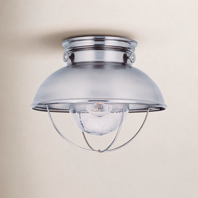 Audrey Seeded Bell Outdoor Semi-Flush Mount