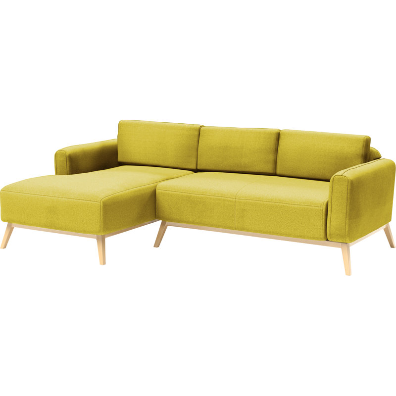 Campos 4 Seater Faux Leather Corner Sofa , Yellow