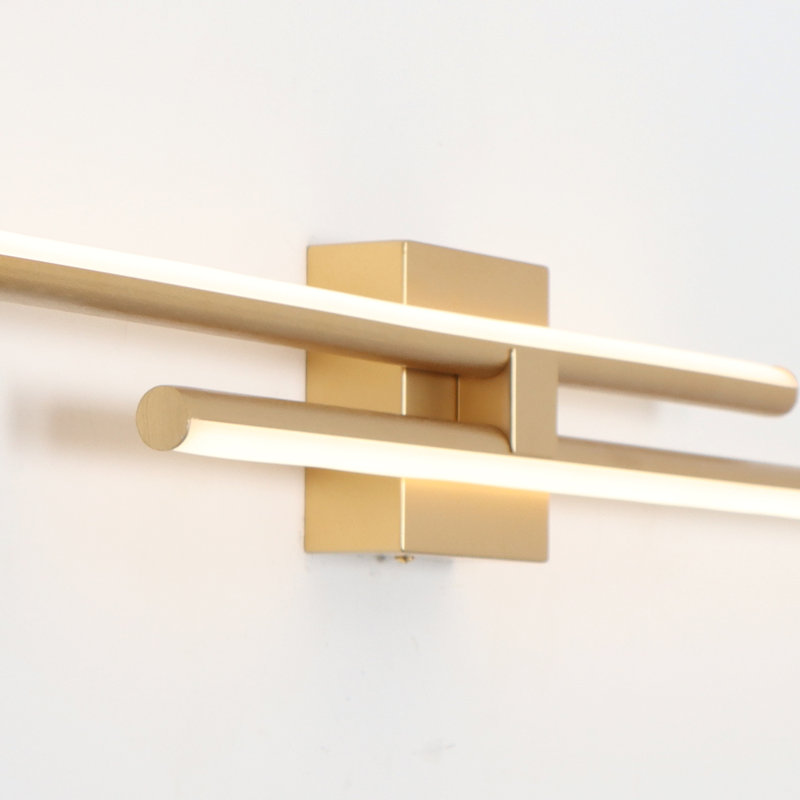 Jacia 40 In. 2 - Light Dimmable LED Vanity Bath Bar Wall Light Triac Dimmable, Gold