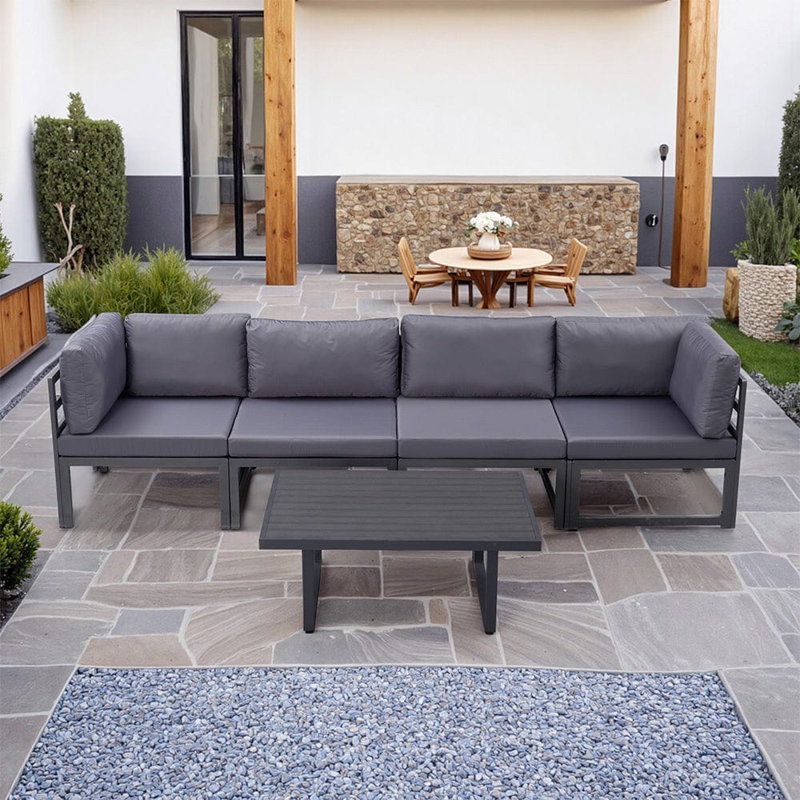 Berendine Wicker 4 - Person Garden Lounge Set with Cushions