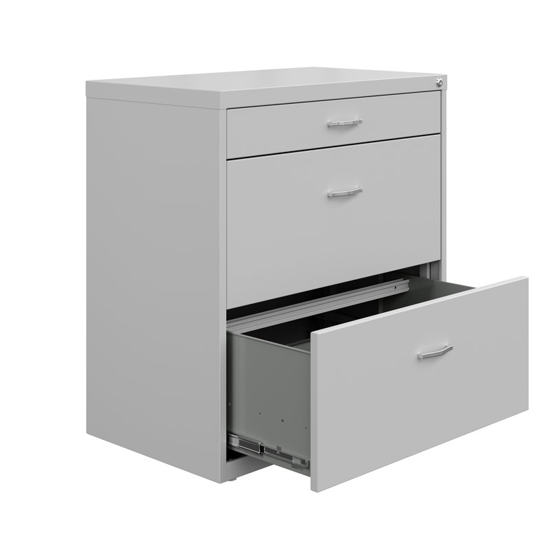 Classeur latéral 3 tiroirs Clete, Gris