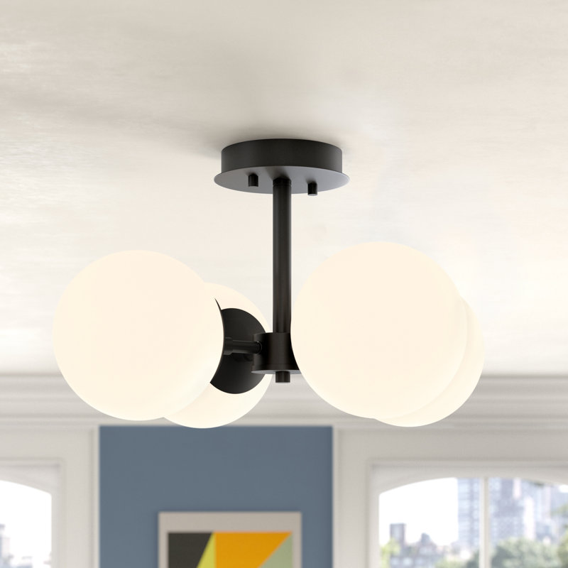Kaleva Glass Semi Flush Mount