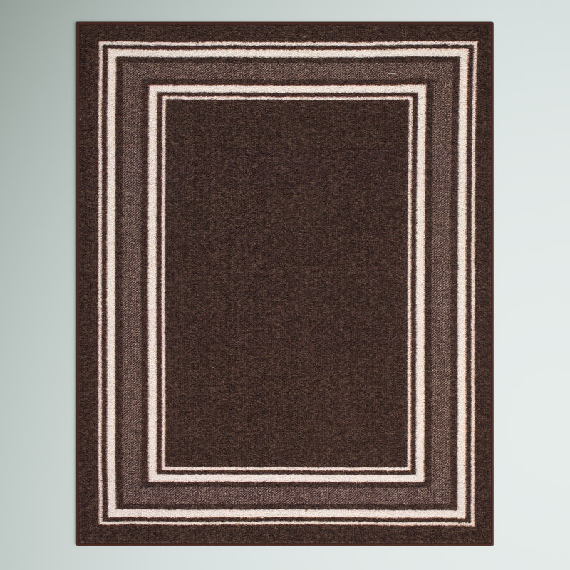 Quiogue Brown Non-Slip Area Rug, Rectangle 2' x 3'