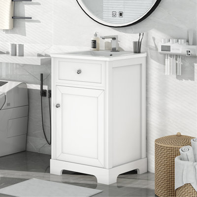 Meuble-lavabo élégant avec lavabo offrant beaucoup de rangement et un design moderne