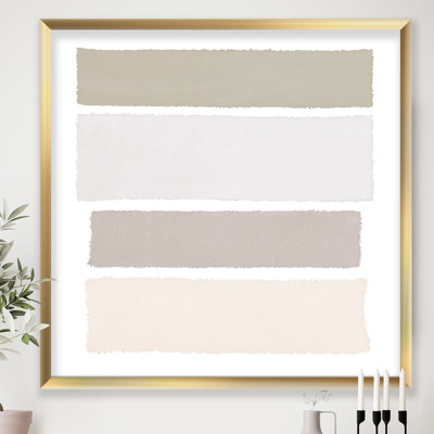 Cadre photo « painted tissage i neutral on white », reproduction d’art sur toile