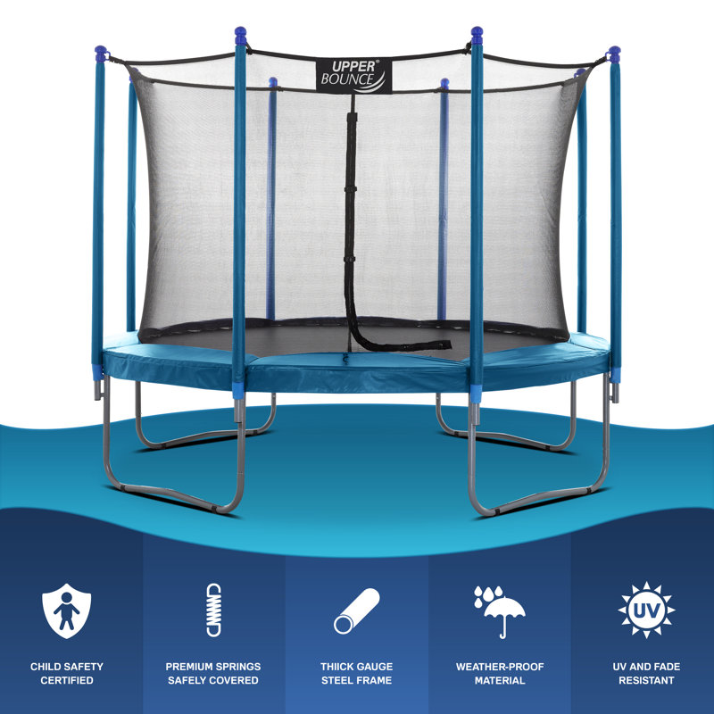 Ensemble de trampoline rond de 10 pi avec système de sécurité Plexalife - Trampoline de cour arrière - Trampoline d'extérieur pour enfants - adultes