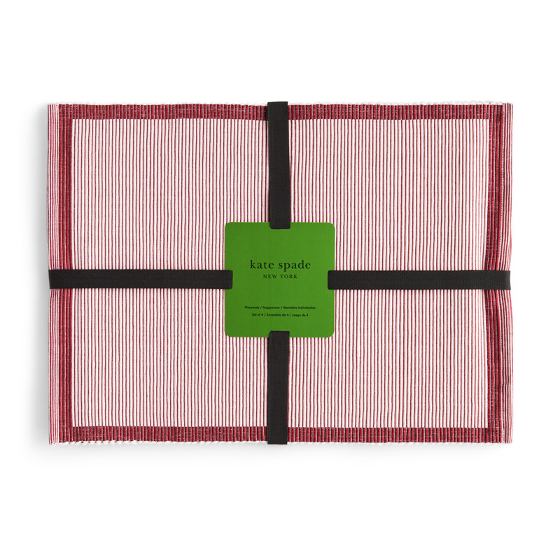 kate spade new york Garden Party 4-Pack Set Placemat Set, Pink/Rose Pink, 14x19, Pink
