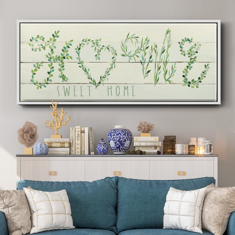 Shiplap Vines Home - Toile encadrée, H 24 po x l 60 po