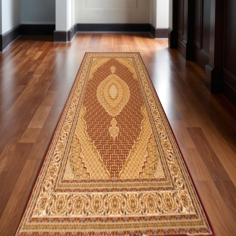 11' Red And Beige Moroccan Runner Rug