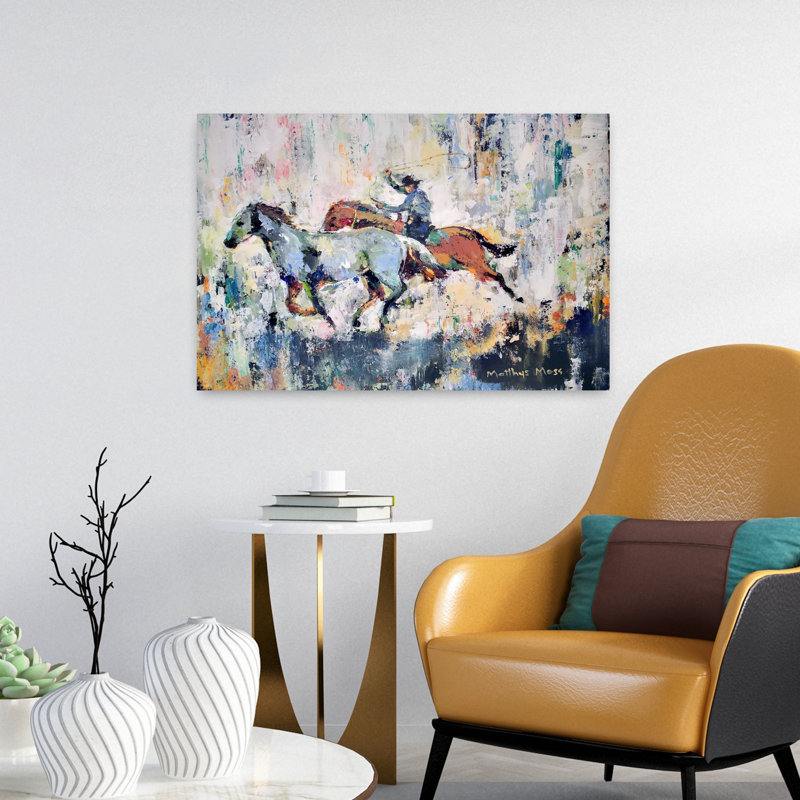 Art contemporain Art cheval contemporain, H 16 po x l 24 po
