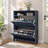 Slim Shoe Storage Cabinet with Doors and Adjustable Shelves for Entryway-128877243-132724905