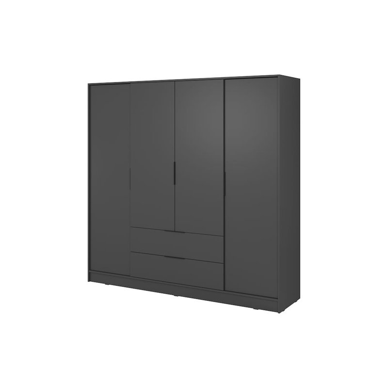 Bonface 4 Door Manufactured Wood Wardrobe, Graphite