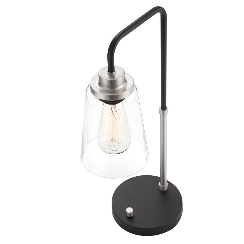 Lampe de table 20 po Orlowski, Nickel brossé, Nickel brossé / transparent